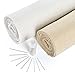 Caydo 2 Pieces 2 Colors Natural Linen Fabric and 30 Pieces Needle for Garment Craft, 13 by 63 Inch Needlework Fabric Cloth