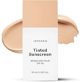 Daily tinted Sunscreen SPF 40 - Airy-Light tinted Moisturizer with Zinc Oxide Broad Spectrum SPF 40 Protection, Lightweight M