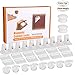 happy-100 Cabinet Locks Child Safety, Baby Proofing Magnetic Drawer Locks,10 Locks + 2 Key with 8 Safety Corner Protectors-No Tools Or Screws Needed(White)