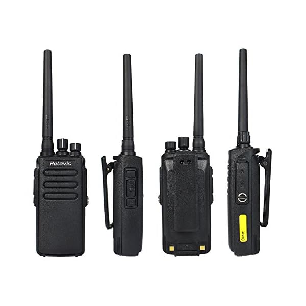 Retevis-RT81-IP67-Waterproof-DMR-DigitalAnalog-Two-Way-Radio10W-Rechargeable-32-Channel-UHF-400-470-Mhz-VOX-Encryption-with-Earpiece-PairBlack-and-Programming-Cable