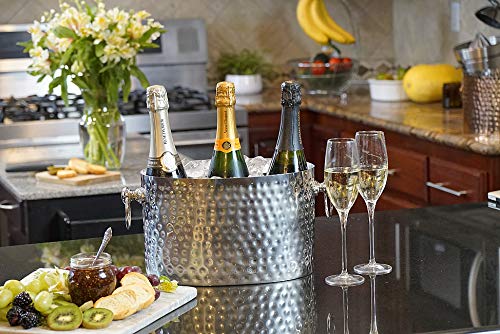 Chic Chill Handcrafted Artisan 3 bottle Champagne and Wine Chiller (Stainless Steel)