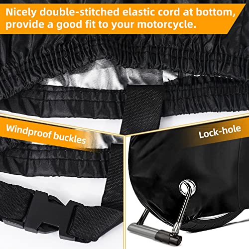 Motorcycle Bike Scooter Cover Waterproof Outdoor Oxford Fabric Rain Cover UV Rays 245 x 105 x 125 cm