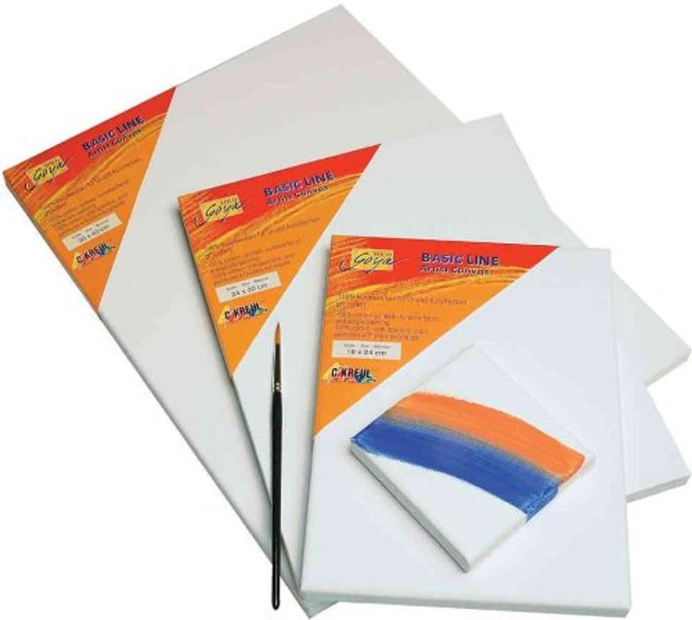 KREUL Solo Goya 62050 Stretched Canvas Basic Line Stretcher Frame 20 x 50 cm with Cotton Canvas Primed 4 Positions Ideal for Oil, Acrylic and Gouache Paints