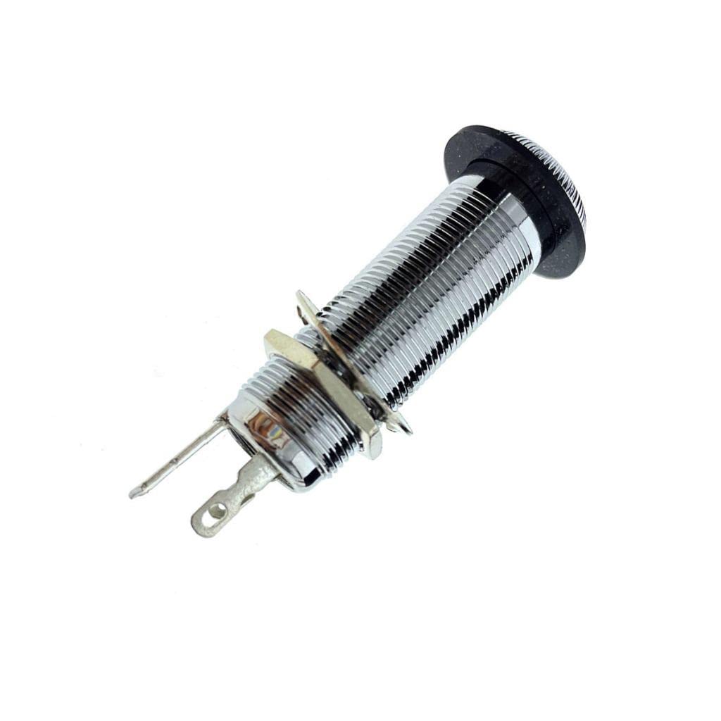 KAISH 6.35mm Brass Mono Guitar Bass Barrel Jack Socket Cylinder Input Output Jack with 3 Pins Chrome โ image 1