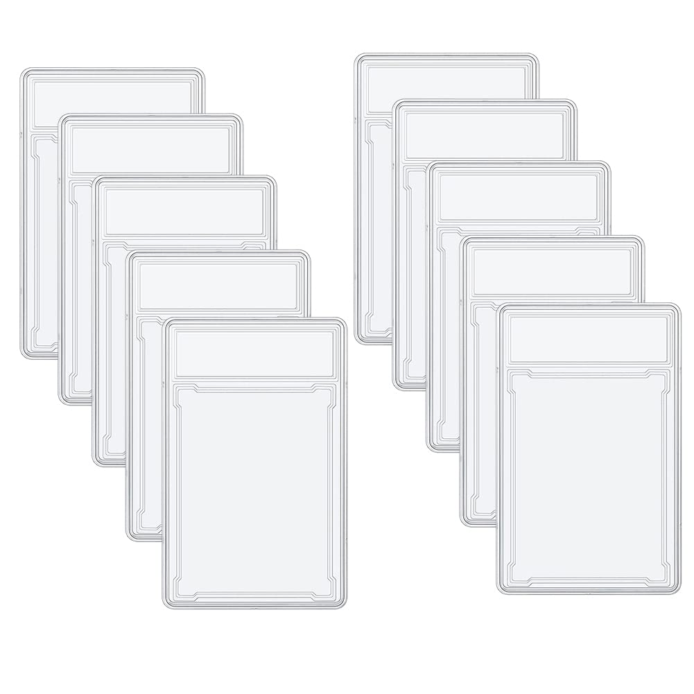 Hausdec 10 Pcs Trading Cards Protector Case Acrylic Clear Graded Card Holders with Label Position Hard Card Sleeves