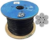 Black Vinyl Coated Steel Aircraft Cable 1/8