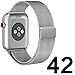 Watch Band 42mm Milanese Loop Mesh Strap for iWatch Bands 42mm Silver
