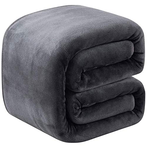Fleece-Blankets-Queen-Size-for-All-Season-350GSM-Premium-Lightweight-Anti-Static-Throw-for-Bed-Extra-Soft-Brush-Fabric-Warm-Sofa-Thermal-Blanket-90-x-90Dark-Gray-Queen