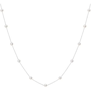 EAMTI 925 Sterling Silver Freshwater Pearl Pendant BTY Necklace for Women | Pearl Necklaces for Women, Station Choker, 18 Inc