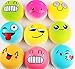 DANCING LEAVES 5pcs Jumbo Squishies, Lemon, Peach, Ice Cream Cone, Emoji Bun, French Fries, Slow Rising Squeeze Kawaii Squishies Scented Charms Hand Wrist Stress Relief Toys