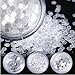 NICOLE DIARY 6 Boxes Nail Glitter Sequins Flakes White Sliver Tips Hexagon Mixed Sizes Nail Art Decoration