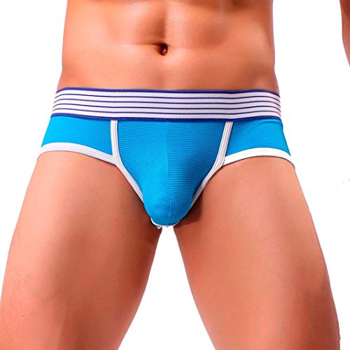 5 PCS Mens Underwear,Leedford Hollow Out Low-Rise Bulge Pouch Soft Brief Underpants (M, multicolored)