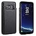 Vaburs S8 Case Wallet with Card Holder, Premium PU Leather Double Magnetic Buttons Flip Shockproof Protective Cover for Samsung Galaxy S8 (Black)