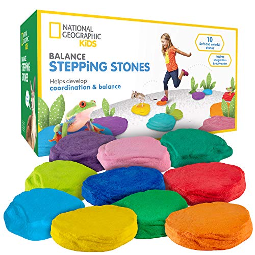 National Geographic Balance Stepping Stones - Early Learning and Development for Kids (10 Stones Included)