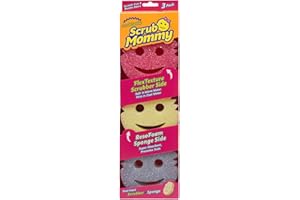 Scrub Mommy - Dual Sided Sponge with Soft Absorbent and Scratch-Free Scrubbing Sides - 3 Count