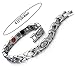 COOLSTEELANDBEYOND Steel Ladies Magnetic Bracelet with Magnets Germanium, Negative Ion, Far Infrared, Free Link Removal Kit