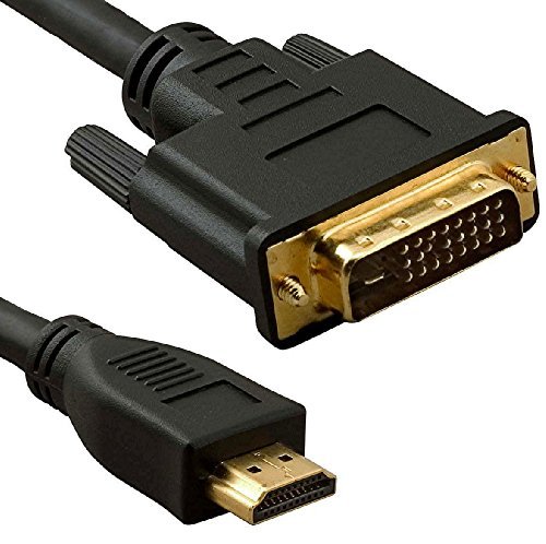 World of Data 2m HDMI to DVI Cable - 1080P Full HD - v1.4-24k Gold Plated Video Lead - DVI-D (Single Link) 24+1 Pins (18+1 Pins Connected) - Colour: BLACK