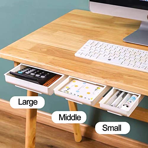 Under Desk Drawer White Organizer and Storage Extra Large Adhesive