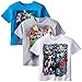 Marvel Boys' 3-Pack T-Shirt, Light Blue/Gray/White, 4