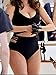 Lukitty Women's 2PCS Plus Size High Waist Strappy Bikini Set Swimsuits Swimwear 5XL Black