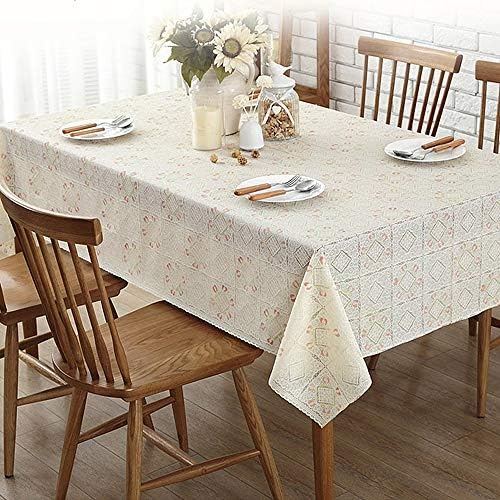 PVC Plastic Waterproof Tablecloth, Oil-proof And Anti-hot Desktop Protection Cover European Table Cloth Rectangular Tablecloth Easy To Clean Coffee Table Mat,138 * 180cm（54.3 * 70.9in）