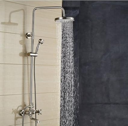 Gowe Wall Mounted Brushed Nickel 8 Rain Shower Head Faucet Tub