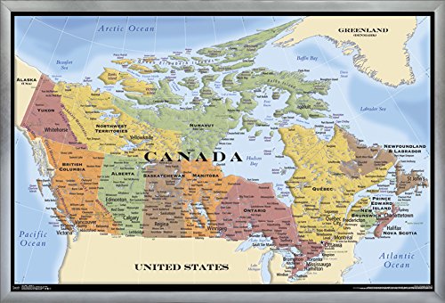 Trends International Map - Canada Wall Poster 24.25" x 35.75" Multicolor