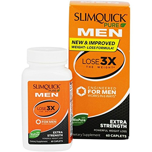 SLIMQUICK Pure Men, Extra Strength Caplets 60 ea (Pack of 4)