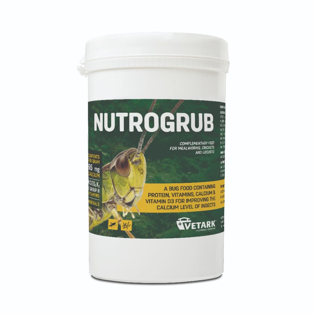 Vetark Nutrogrub, bug food containing protein, calcium vitamin D3 for feeding insects, 300 g powder