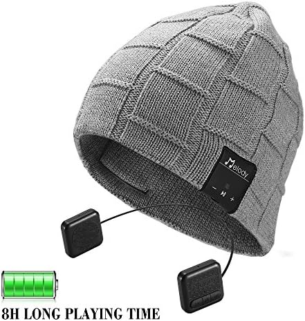 Bluetooth Beanie Hat, Topple Wireless 4.1 Superior Headphone Beanie Hat with HD Stereo Earphone Speaker Mic,Unisex Washable for Men Women Winter Outdoor Fitness Grey