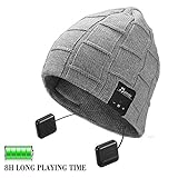 Bluetooth Beanie Hat,Topple Wireless V4.0 Music Beanie Hat Washable Cap with Bluetooth Over Ear Headphone Earphone Speaker for Men Women Winter Fitness, Compatible with Iphone Android Cell Phone-Gray