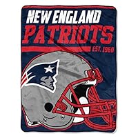 The Northwest Company Officially Licensed NFL New England Patriots 40 Yard Dash Micro Raschel Throw Blanket, 46" x 60", Multi Color