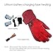 weemoment Women Electric Rechargeable Heated Gloves Waterproof Back Touch Screen Motorcycle Electrocar Heating Gloves Hand Warmer Three-Speed Adjustment Temperature Lithium Battery Powered