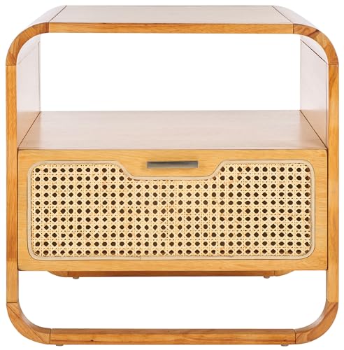SAFAVIEH Home Collection Yates Natural Brown/Natural Rattan 1-Drawer Nightstand…