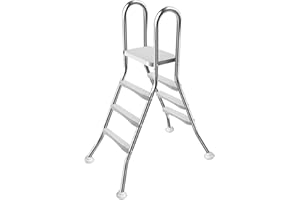SYAGNOS Above Ground Pool Ladder,42" Heavy Duty Luxury Pool Ladder,3-Steps Swimming Pool Ladder,304 Stainless Steel,for Indoor/Outdoor Pools,Anti-Slip Ladder, Easy to Assemble and Climb