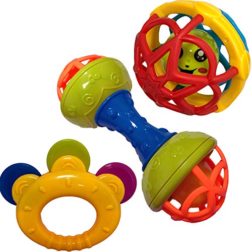 image for Salamandra Kids Interactive Baby Rattles & Teethers 3pcs Gift Set | Gr