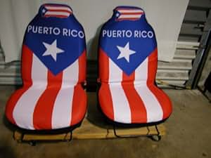 Amazon.com: (2 Piece) Puerto Rico Car Seat Cover Small Car ...