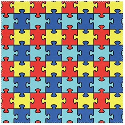 Janhe Placemats Heat Resistant Non Slip Funny Puzzle Piece 12x12 inch 1 piece Table Mats for Dinning Kitchen
