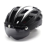 Cycling Bicycle Helmet with Detachable Magnetic Goggles Visor Shield for Women Men Mountain & Road Bike Helmets Adjustable Adult Safety Protection and Breathable