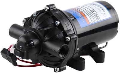 Everflo EF5500-BOX 5.5 GPM 12V Diaphragm Pump 1/2 FNPT Black
