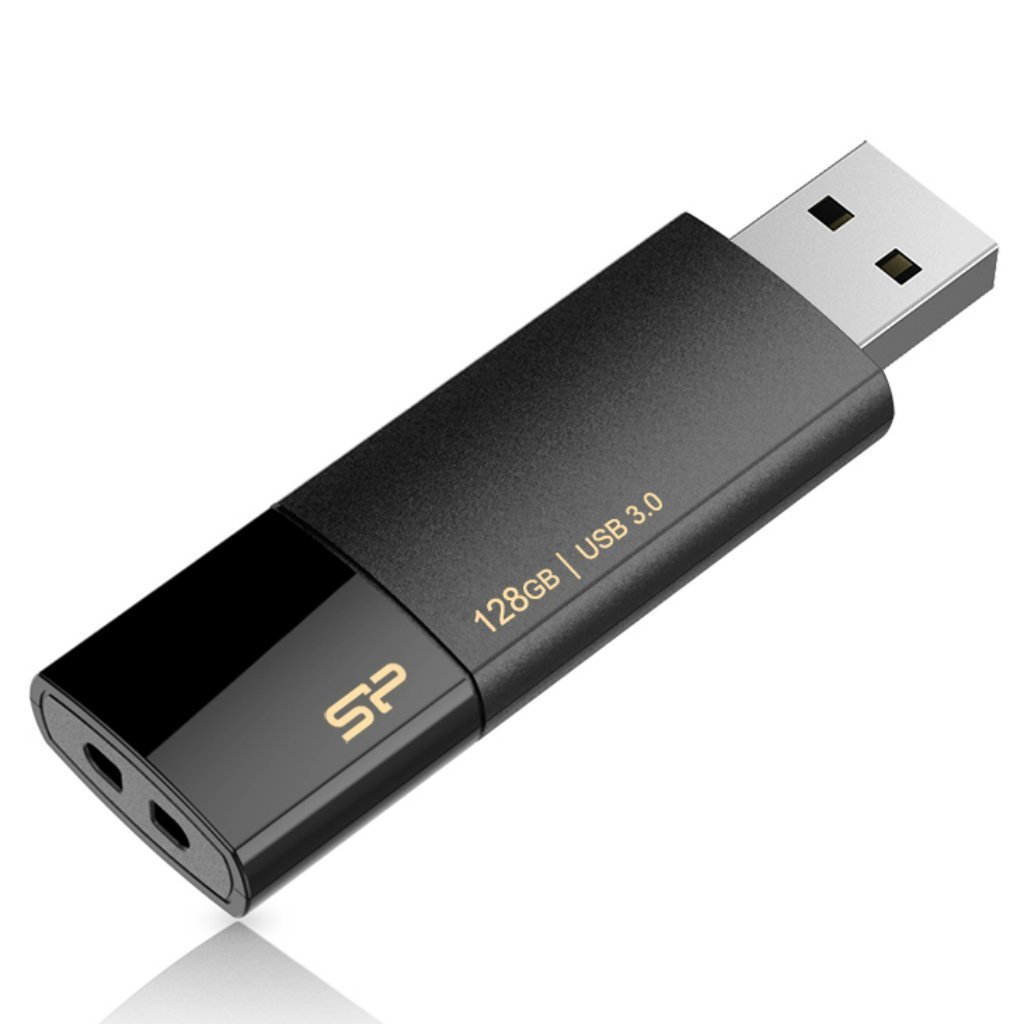 Silicon Power 128 GB Blaze B05 USB 3.1 Gen1 interface up to 150 Mb/s, retractable design, Black
