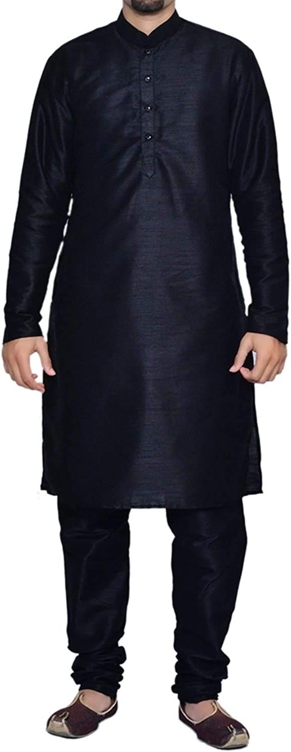 Men's Dupioni Silk Kurta Pyjama & Waistcoat