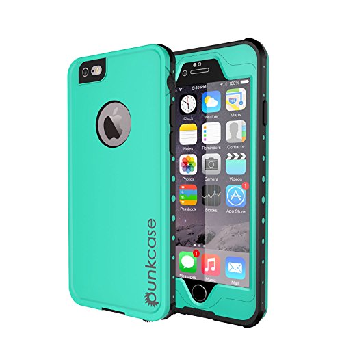 iPhone 6S+/6+ Plus Waterproof Case, PUNKcase StudStar Teal Apple iPhone 6S Plus/6 Plus Waterproof Case W/ Attached Screen Protector