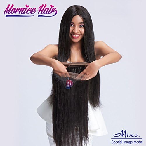 360 Lace Frontal Closure Straight, Mornice Hair 10A Full Lace Band Peruvian Virgin Human Hair 14 inches Natural Color