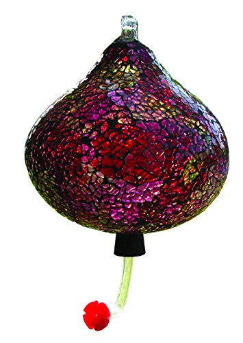 Gardman BA05727 Red Teardrop Mosaic Glass Hummingbird Feeder
