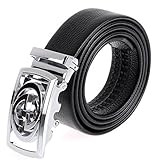 Vbiger Letter Buckle Men's Dress Belt Ratchet Belt 35mm Wide Strap