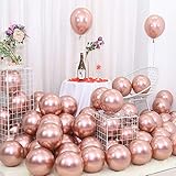 Chrome Metallic Rose Gold Balloons for Party 50 pcs