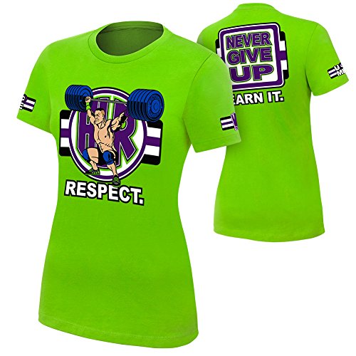 Wwe john cena cenation respect women s t-shirt lime gre…