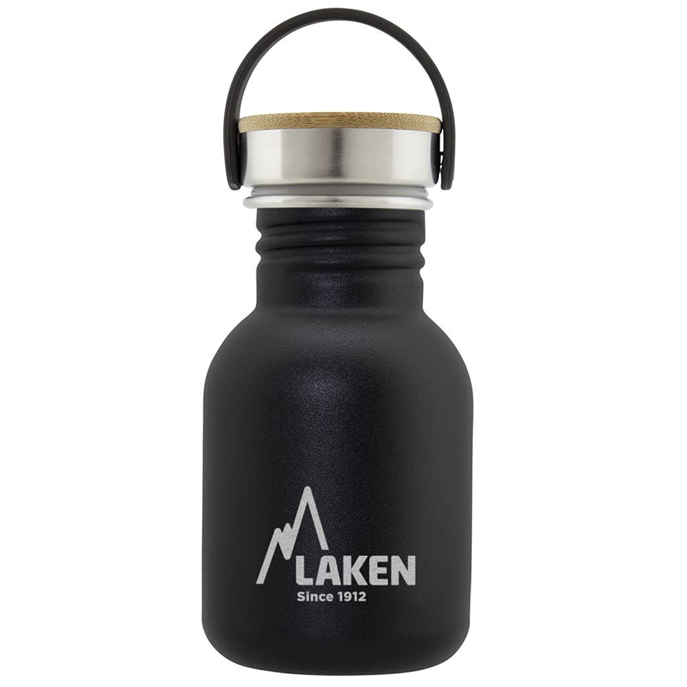 Laken Unisex - Adult Heavy Duty Stainless Steel Bottle 0.35 L Black 0.35