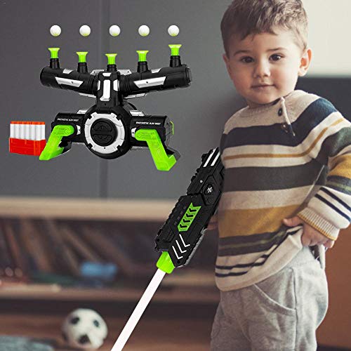 Glow in The Dark Shooting Games,Foam Dart Blasters & Floating Target Set,Flying Ball Shooting Game Toy,Target Practice Toys with Music as Birthday Gift(Black and Green)